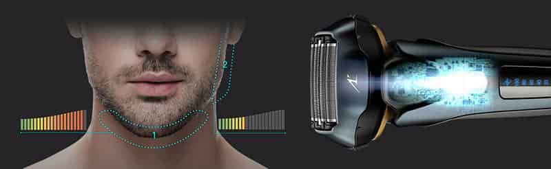 Panasonic arc 5 intelligent shave sensor